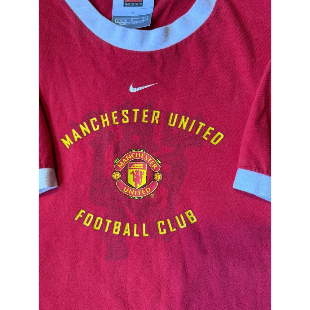 Nike Manchester United Football Club Ringer T Shirt Red Youth Large L 14 16